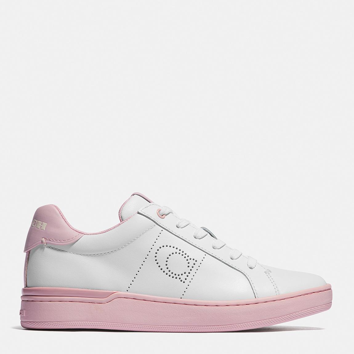 White/Pink Lowline Leather Trainers main product photo