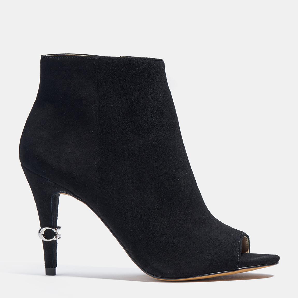 Black Remi Suede Heeled Ankle Boot main product photo