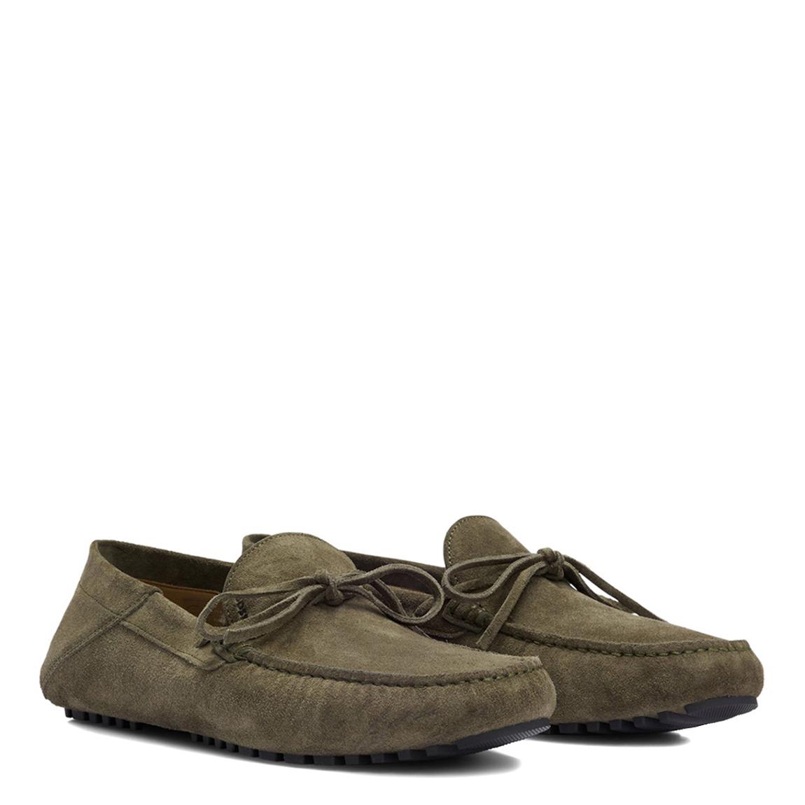Open Green Suede Driver Loafers main product photo
