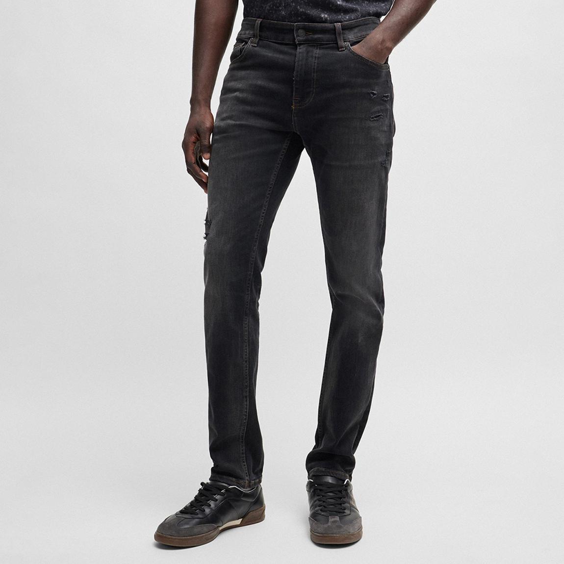 Black Delaware Distressed Slim Fit Jeans main product photo