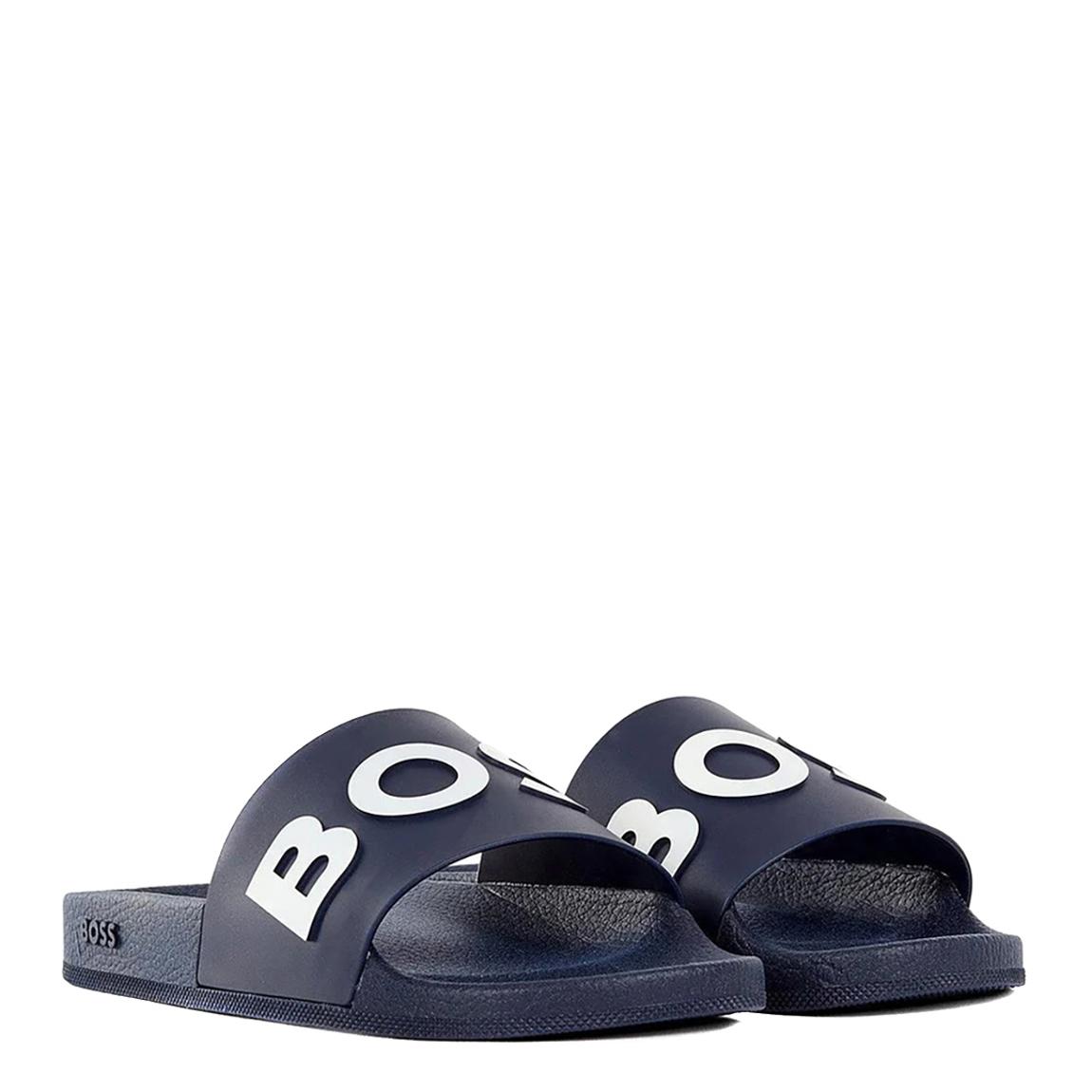 BOSS Navy Large Logo Sliders main product photo
