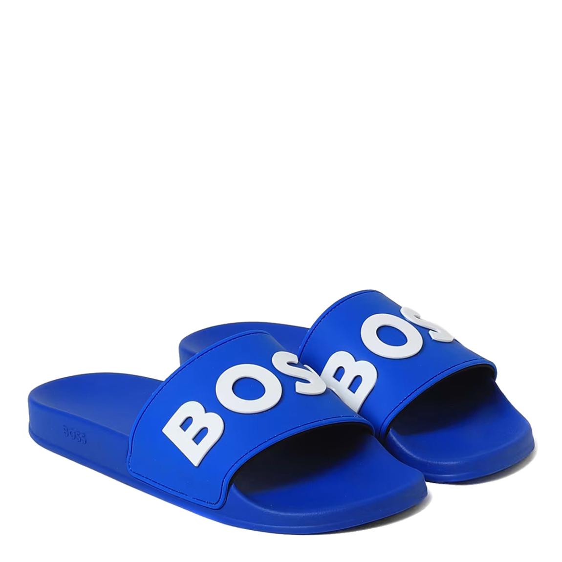 BOSS Bright Blue Large Logo Sliders main product photo
