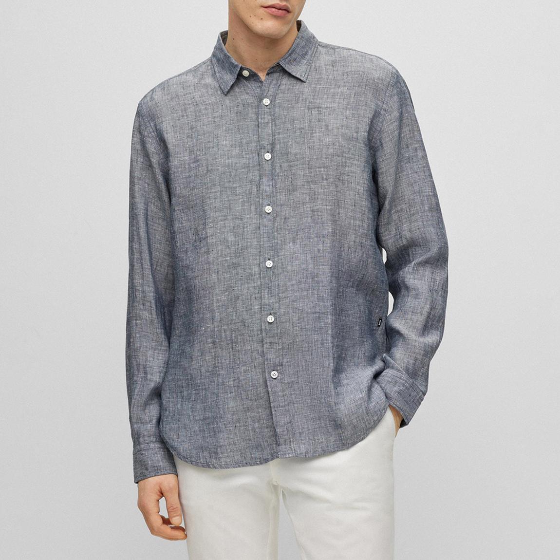 Blue Liam Cotton Blend Shirt main product photo