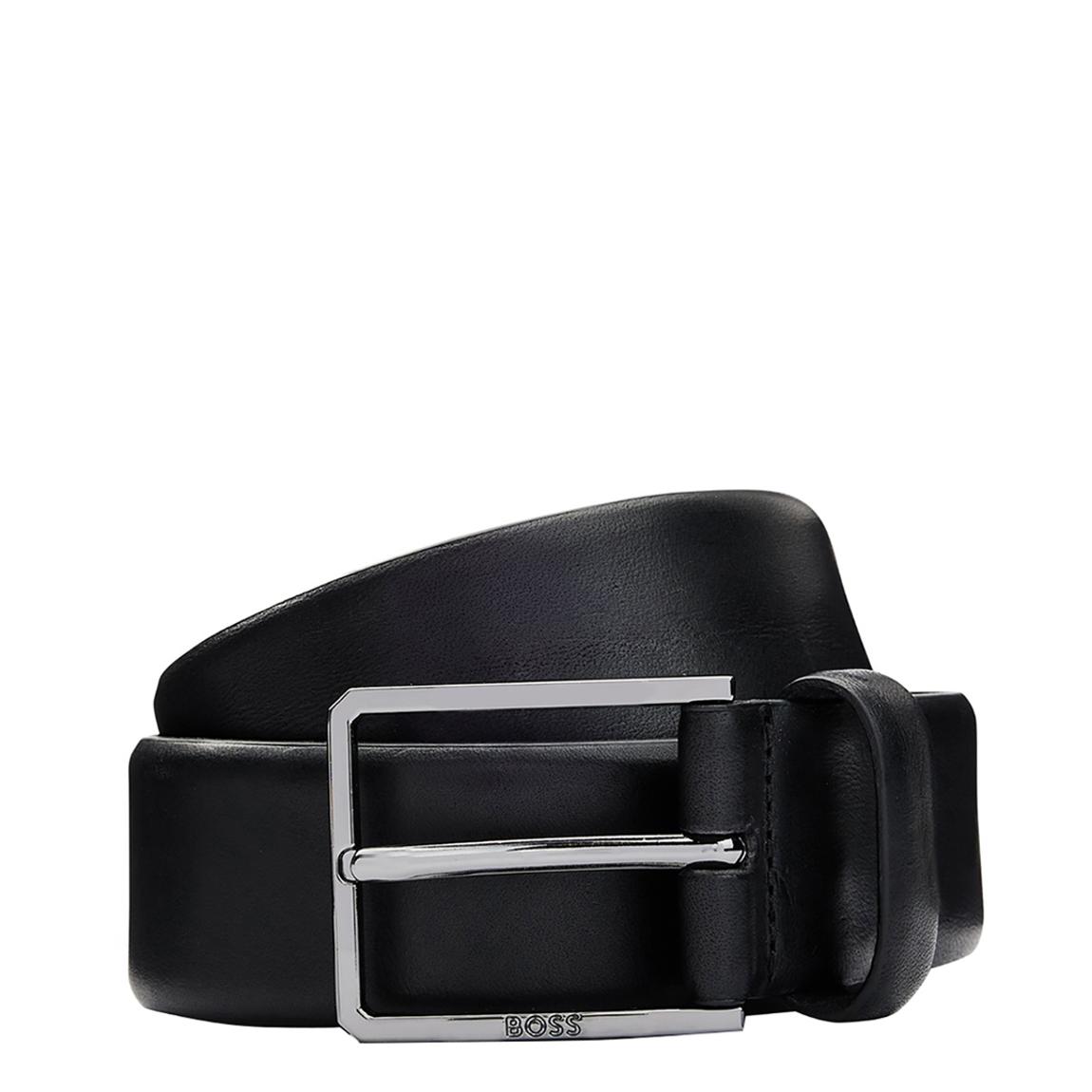 Black Gunmetal Leather Belt main product photo