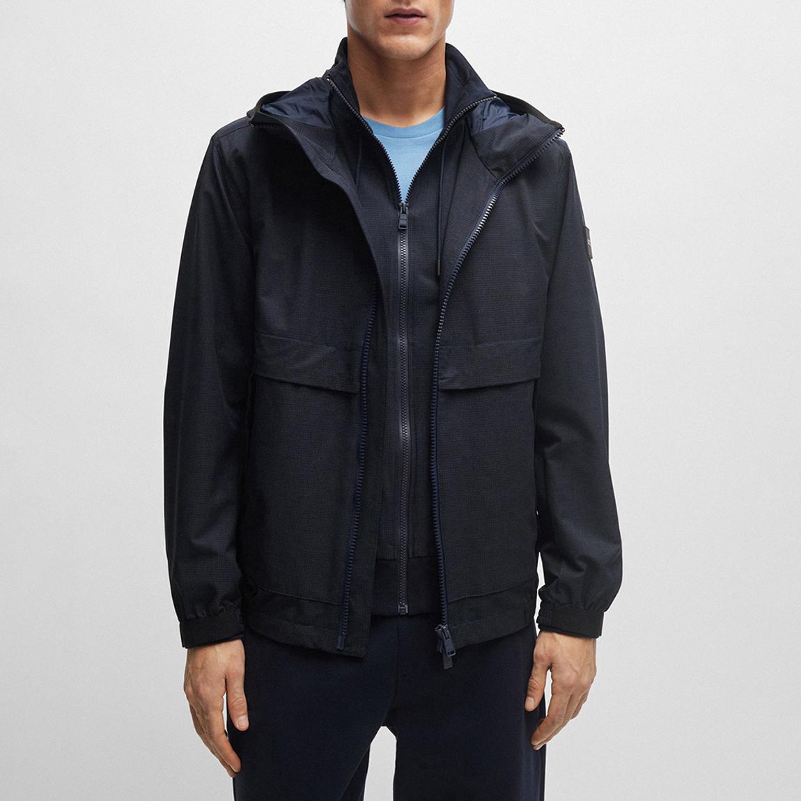 Navy Hooded Zip Jacket main product photo