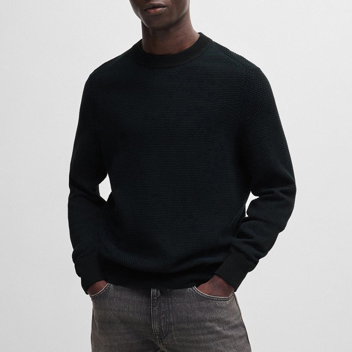 Black Textured Crew Neck Jumper main product photo