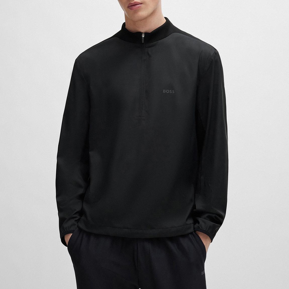 Black Sporty Quarter Zip Top main product photo