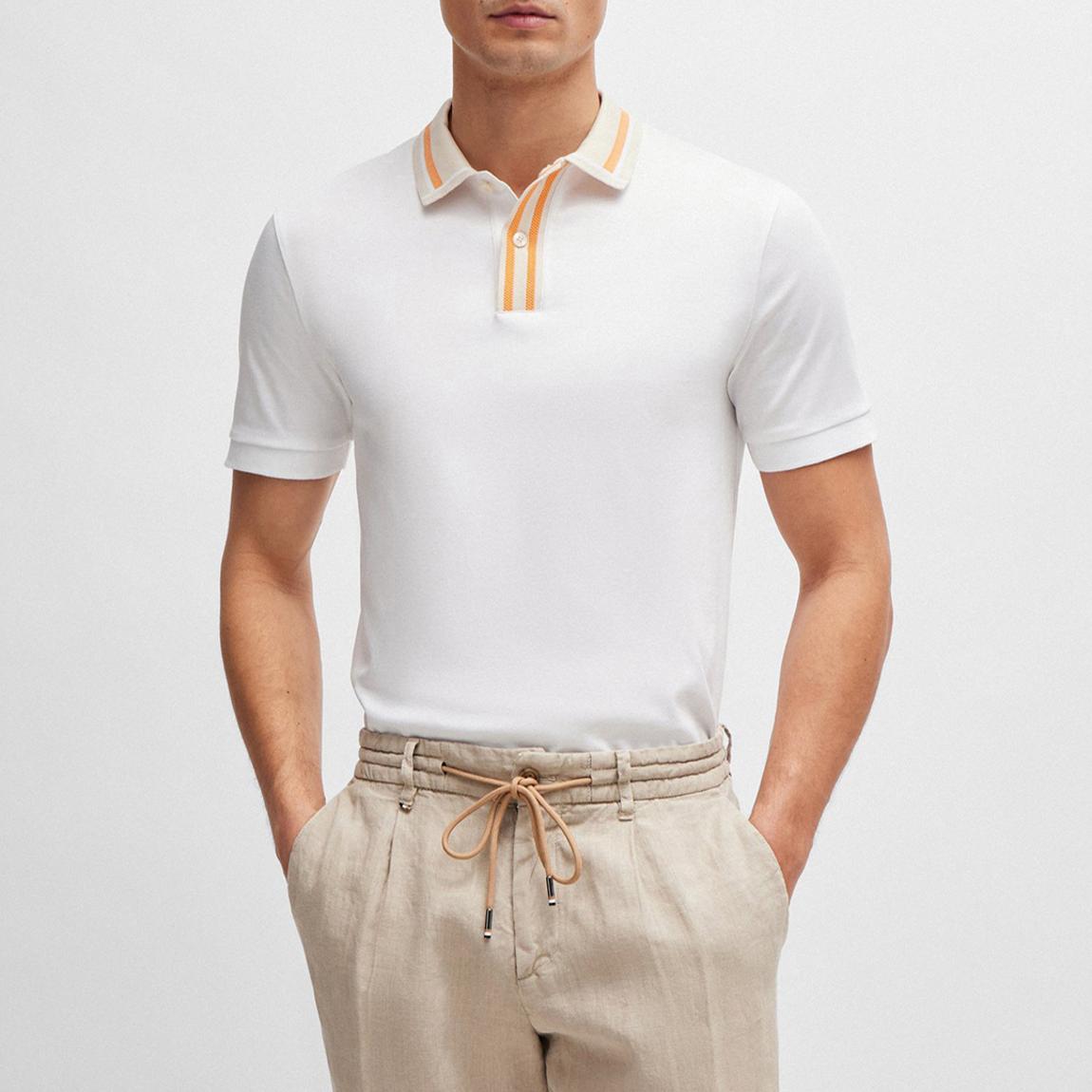 White Contrast Cotton Polo Shirt main product photo