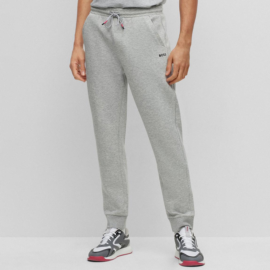 Grey Drawstring Cotton Blend Joggers main product photo