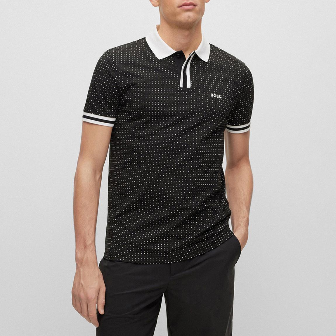 Black Paddy Patterned Polo Shirt main product photo