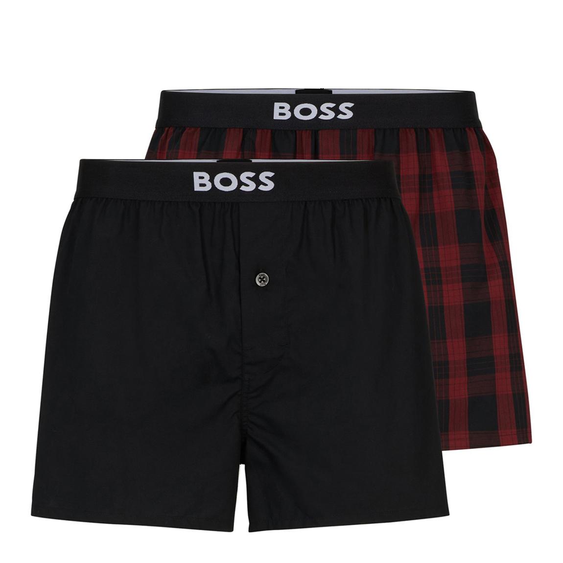 Black/Red 2 Pack Boxer Shorts main product photo