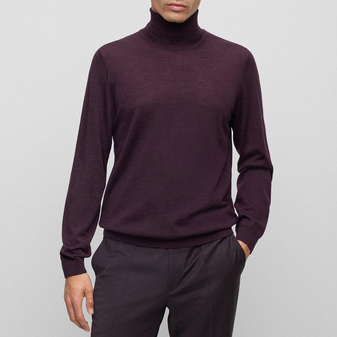 Burgundy Roll Neck Cotton Jumper main product photo