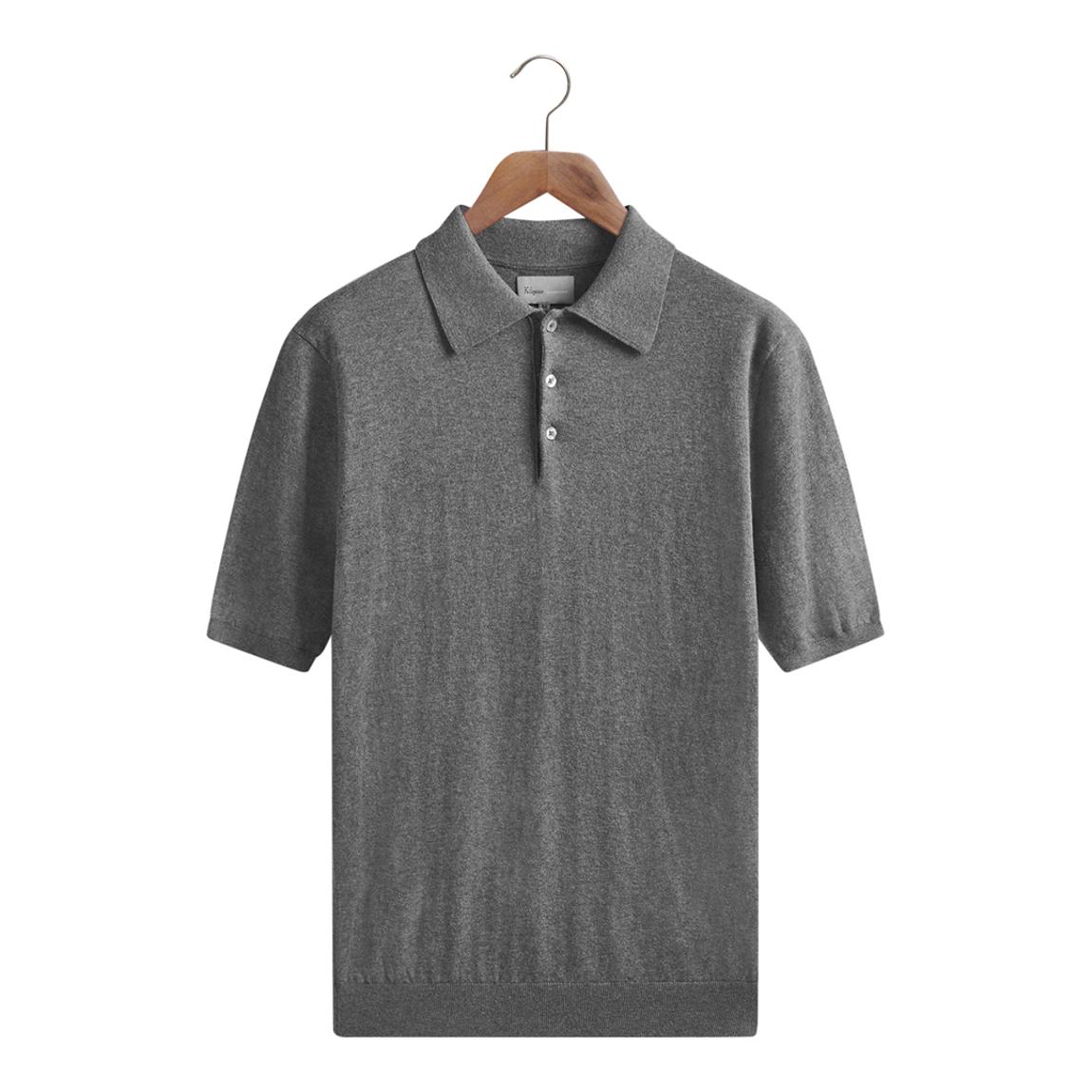Grey Cotton Cashmere Polo Shirt main product photo