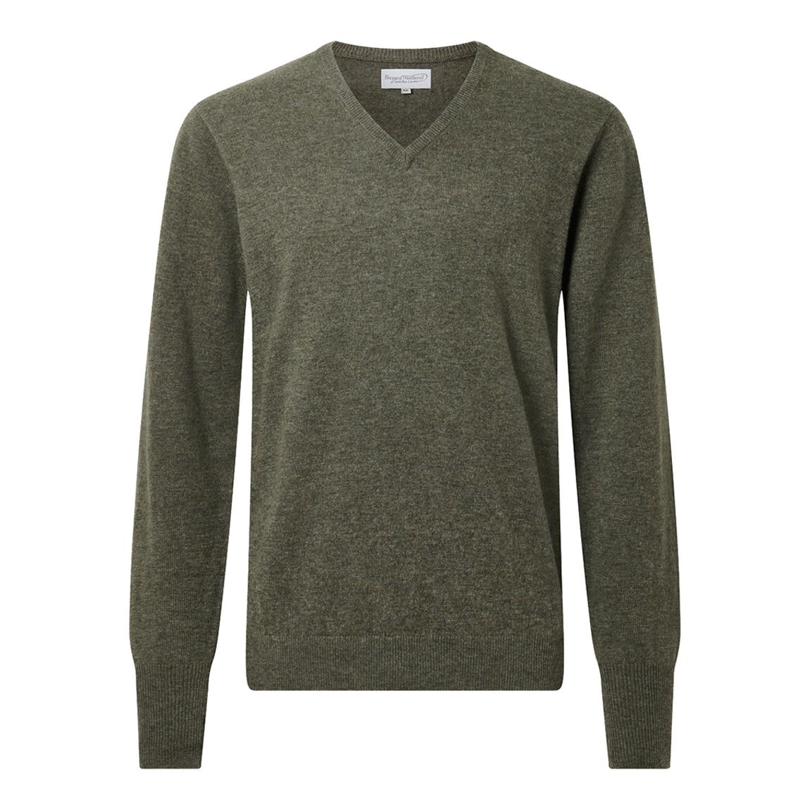 Khaki Classic V-Neck Wool Cashmere Jumper main product photo