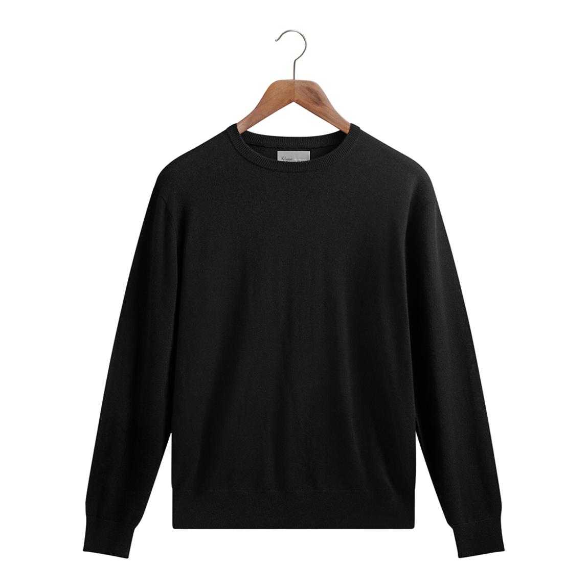 Black Crew Neck Merino Wool Jumper main product photo