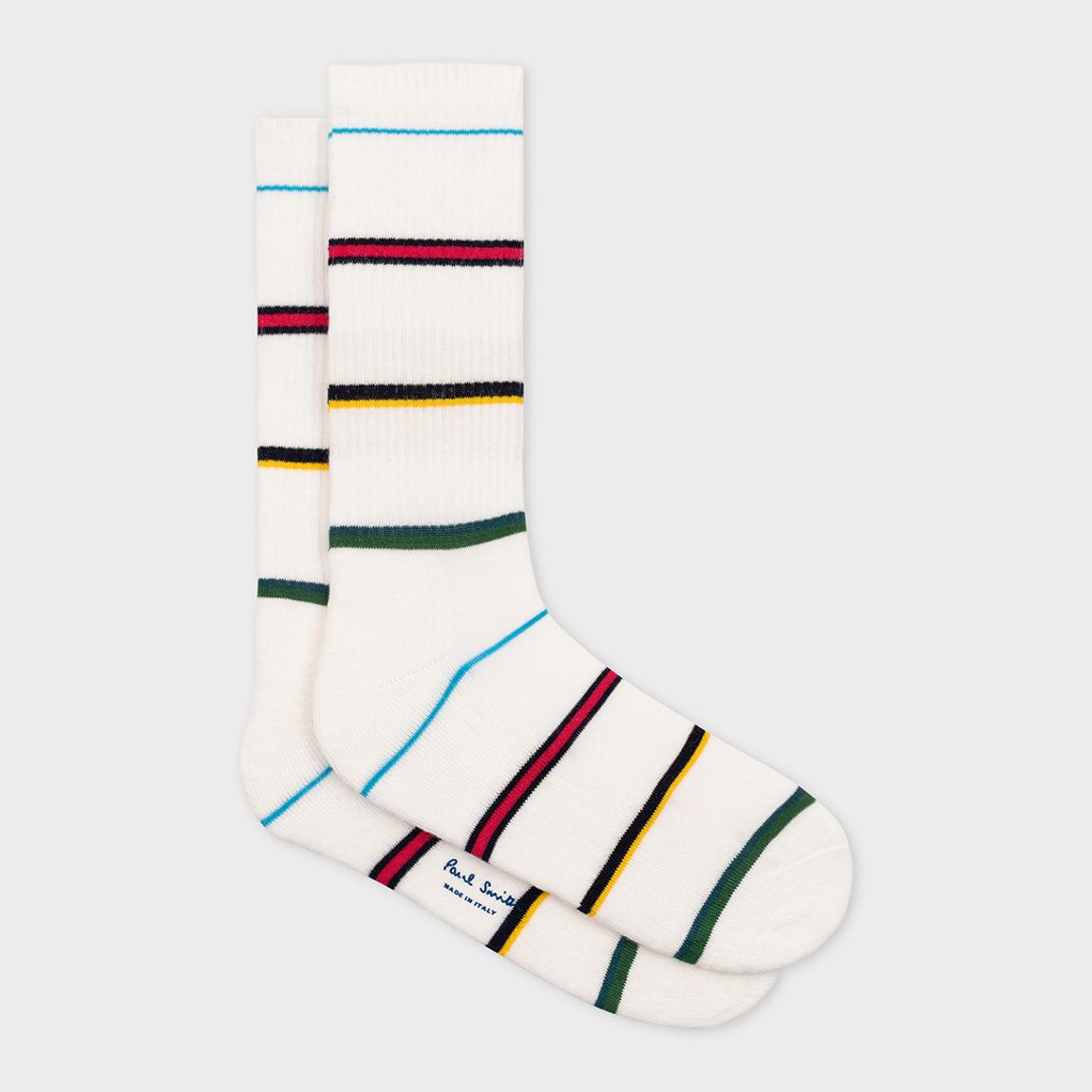 White Cillian Stripe Sport Socks main product photo