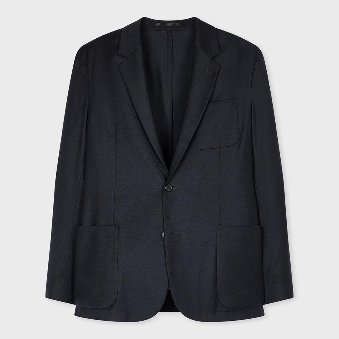 Navy Patch Pocket Wool Blend Blazer main product photo