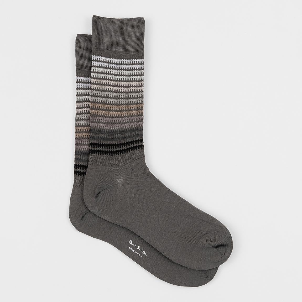 Grey Textured Stripe Socks main product photo