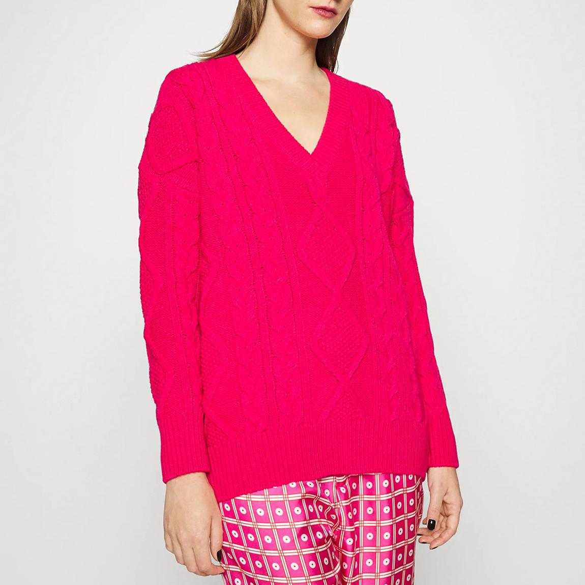 Pink Cable VNeck Jumper main product photo