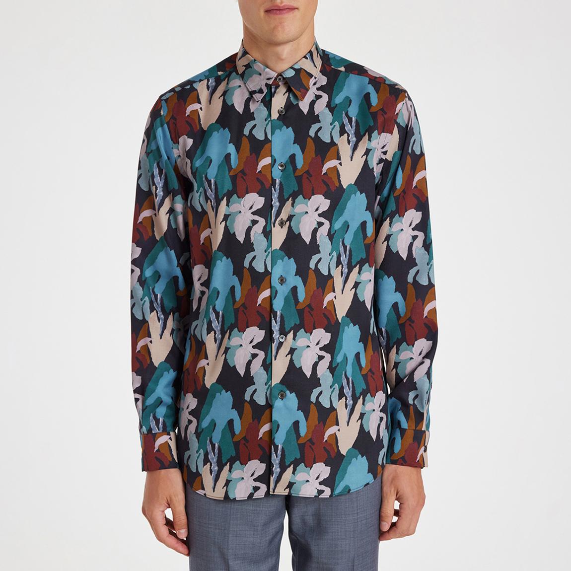 Navy Floral Print Shirt main product photo