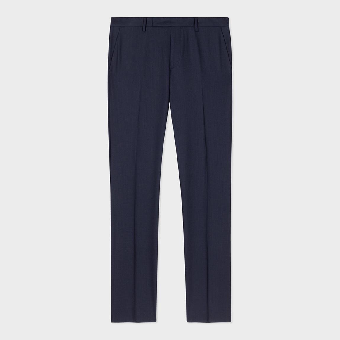 Navy Slim Fit Wool Trousers main product photo