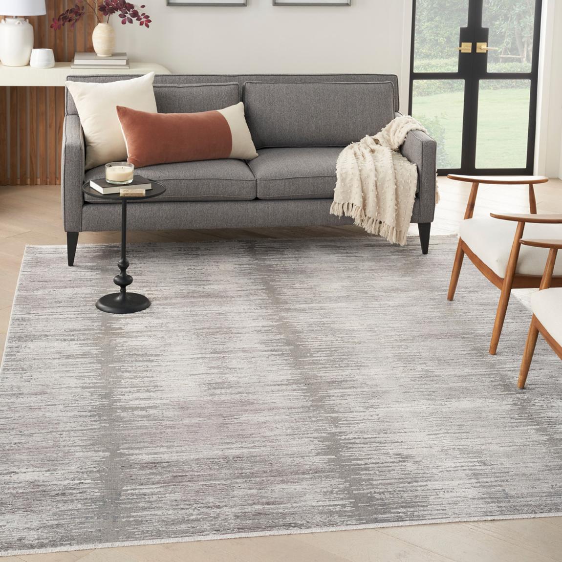 Abstract Hues ABH03 396 x 30cm Rug, Grey/White main product photo