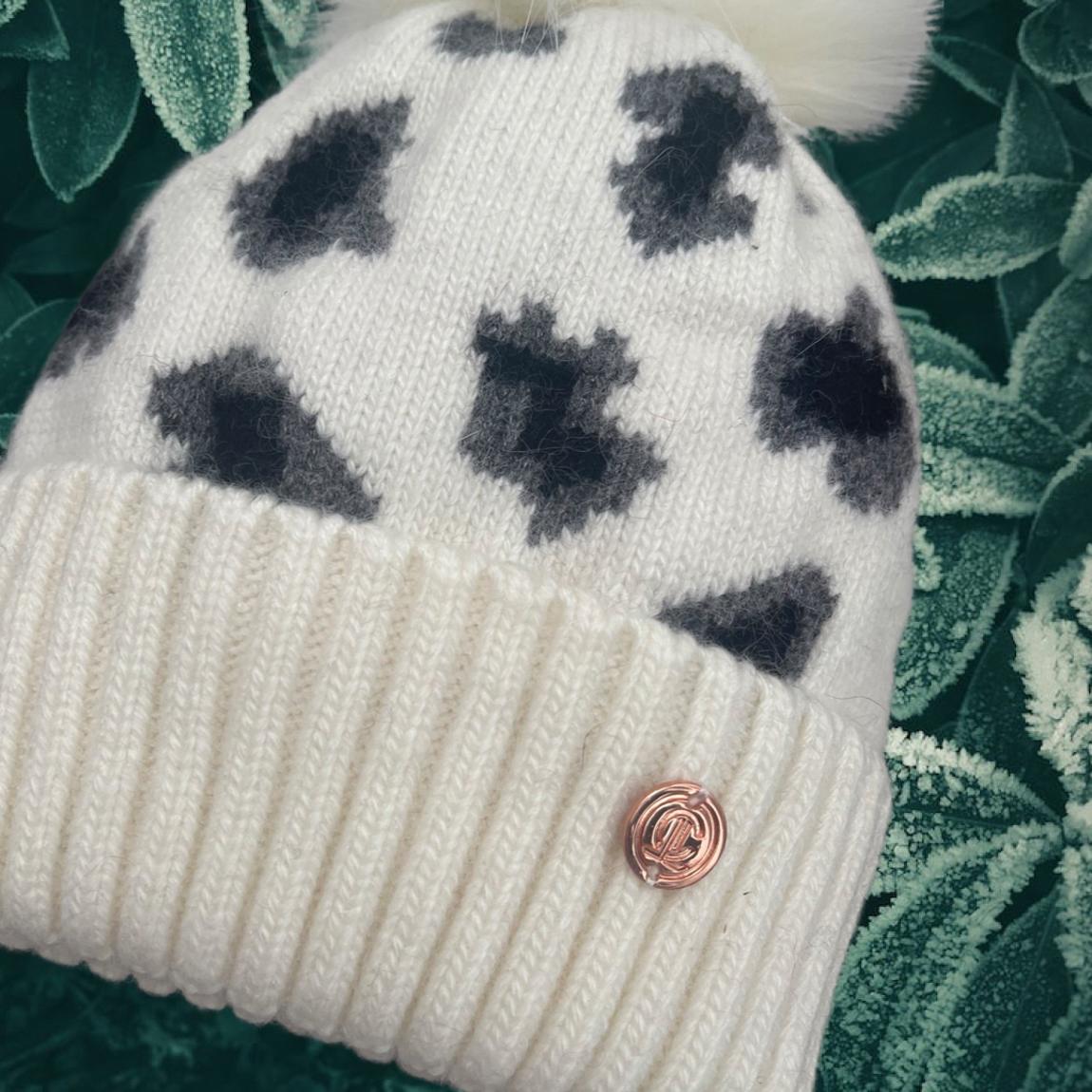Adult White Dalmatian Single Pom Hat main product photo