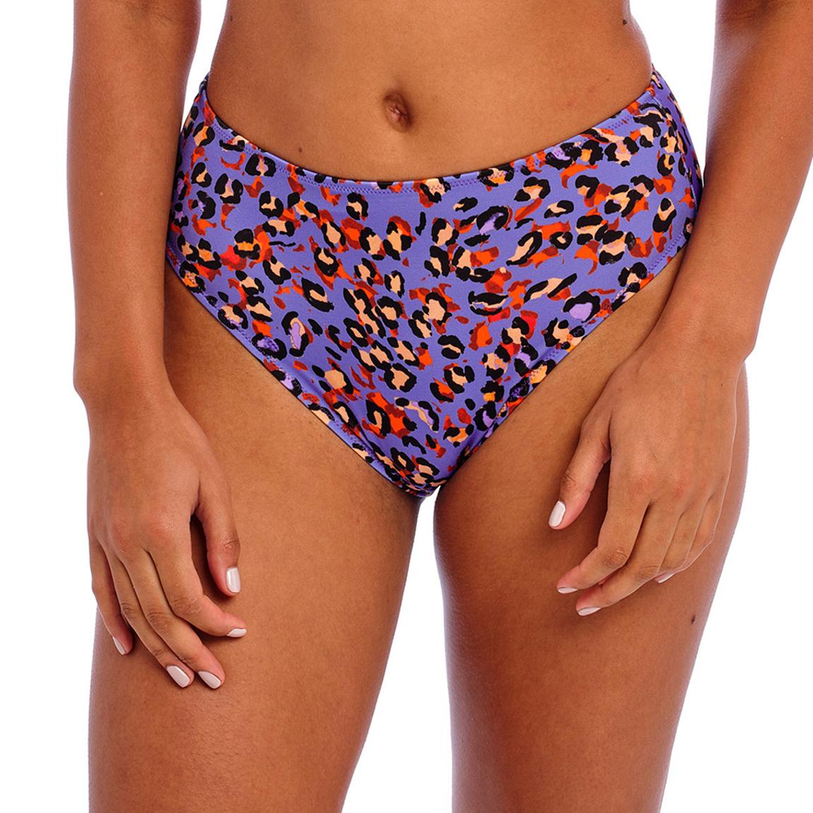 Purple & Multi Leopard Santiago Nights High Waist Bikini Brief main product photo