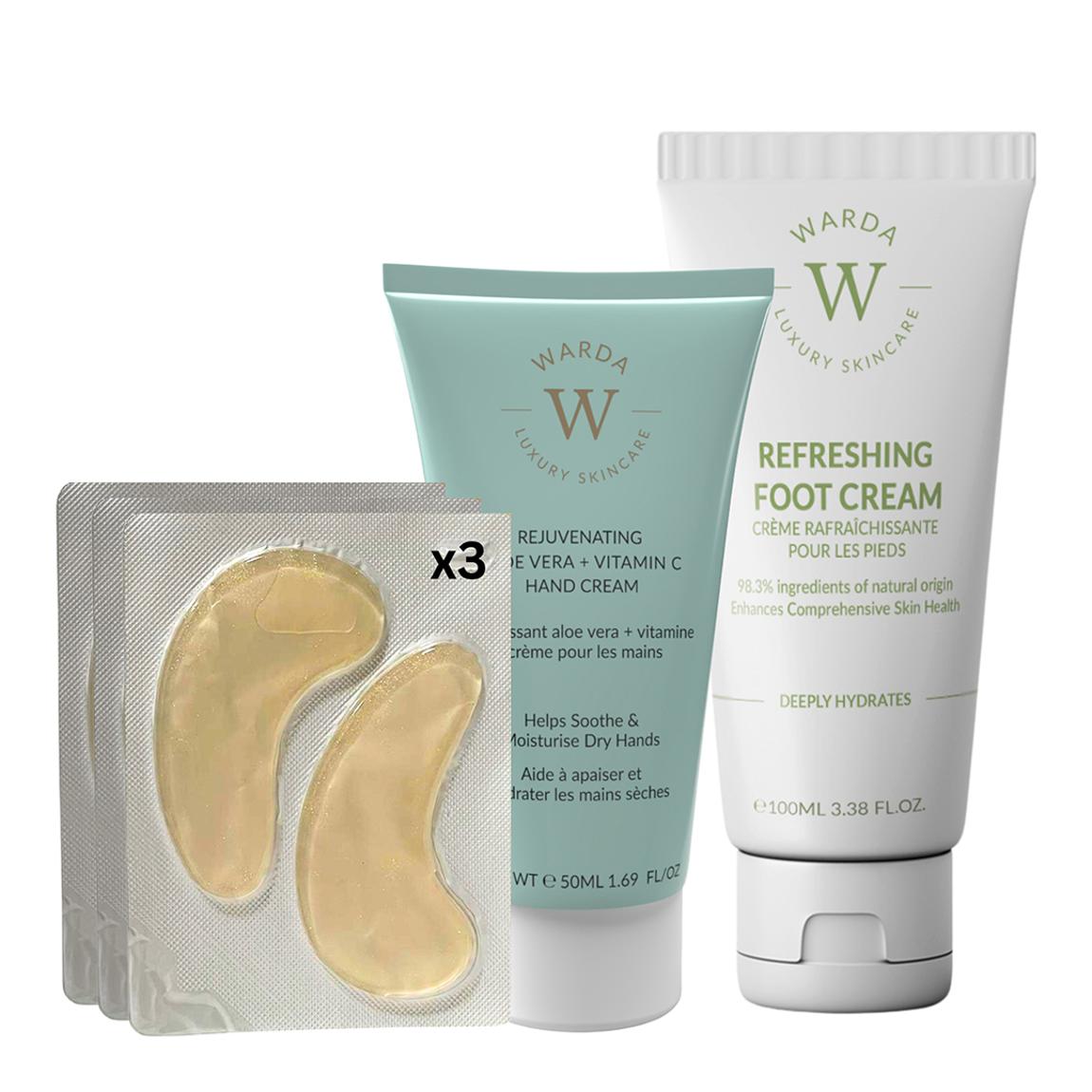 Vitamin C Glow &Amp; Care Set (Vitamin C Under-Eye Brightening Hydro Gel X 3 + Rejuvenating Aloe Vera+ Vitamin C Hand Cream 50Ml + Refreshing Foot Cream 100Ml) main product photo