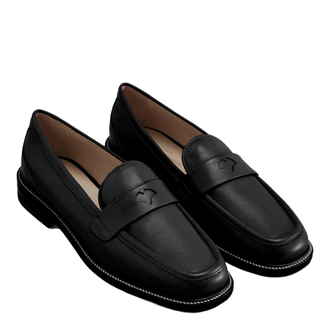 Women's Black Charlotte Penny Loafers main product photo