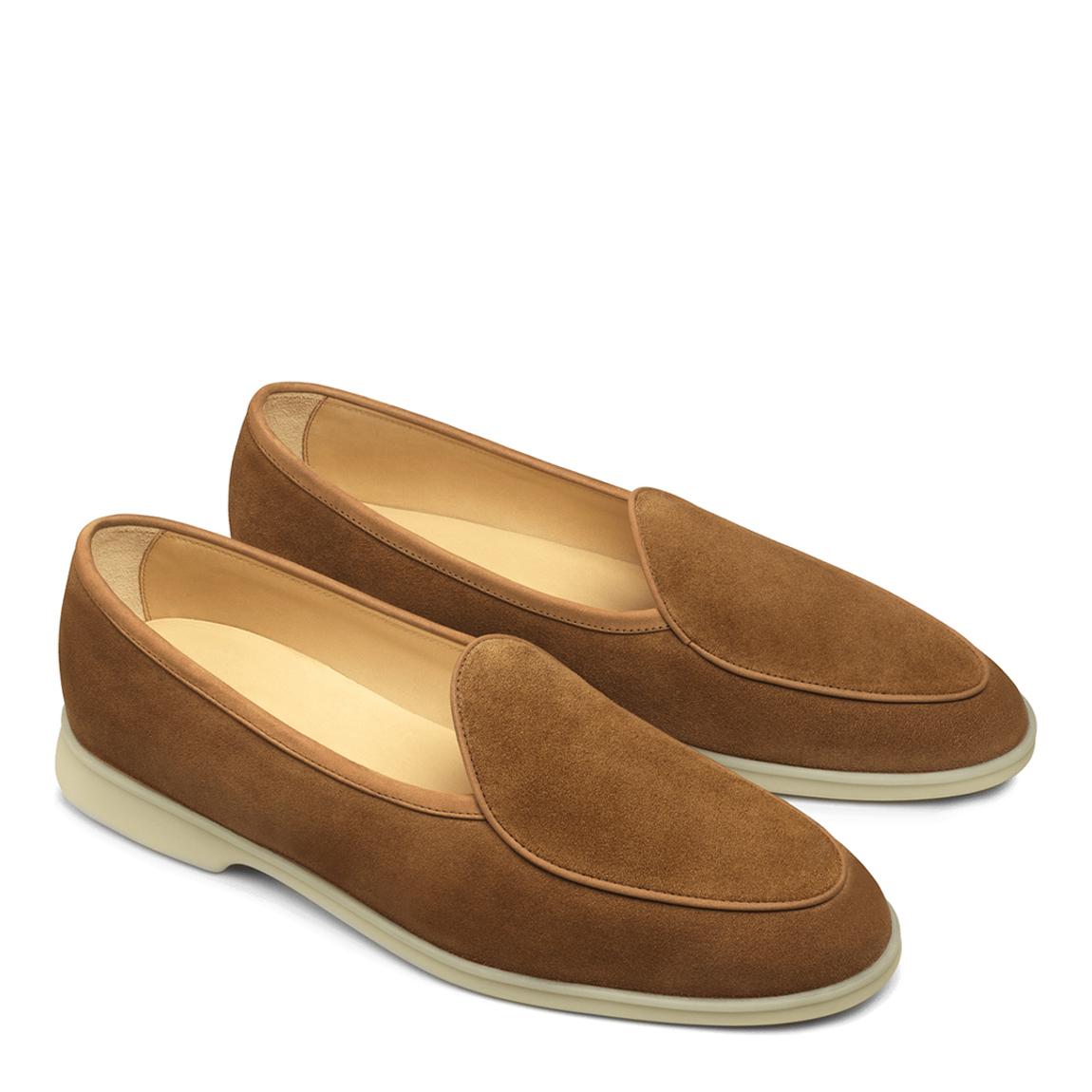 Men's Brown Stride Suede Loafers main product photo