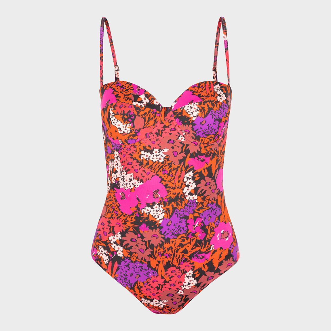 Pink Floral Print Swimsuit main product photo