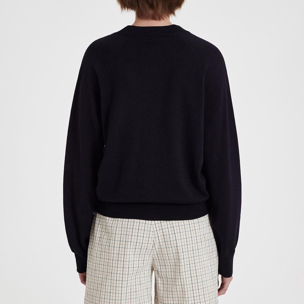 Navy V-Neck Wool Cardigan main product photo