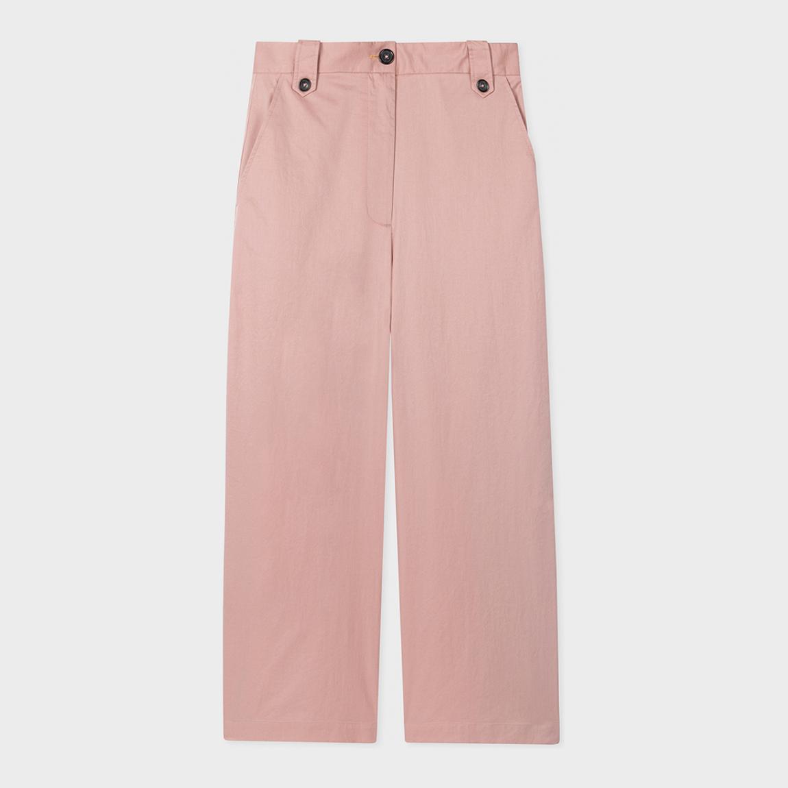 Light Pink Straight Cotton Blend Trousers main product photo