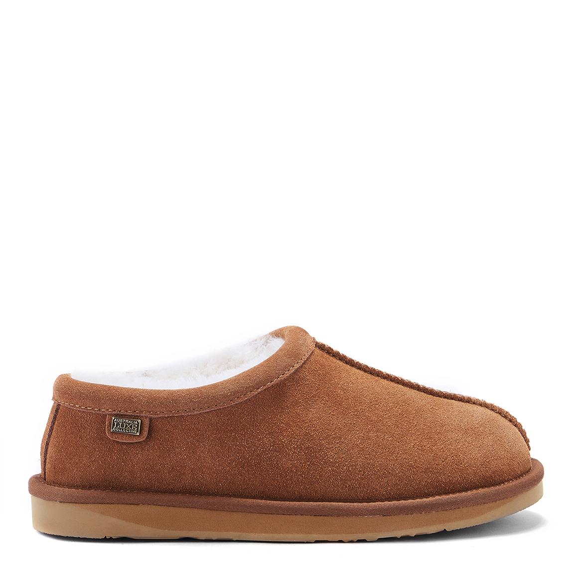 Chestnut Outback Suede Sheepskin Slippers main product photo