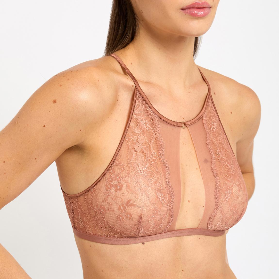 Thea Curve Halter Neck Bralette Amber main product photo