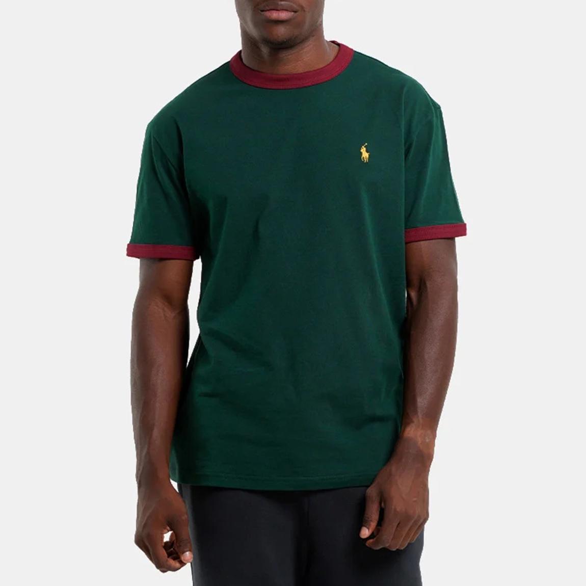 Green Contrast Trim Jersey T-Shirt main product photo