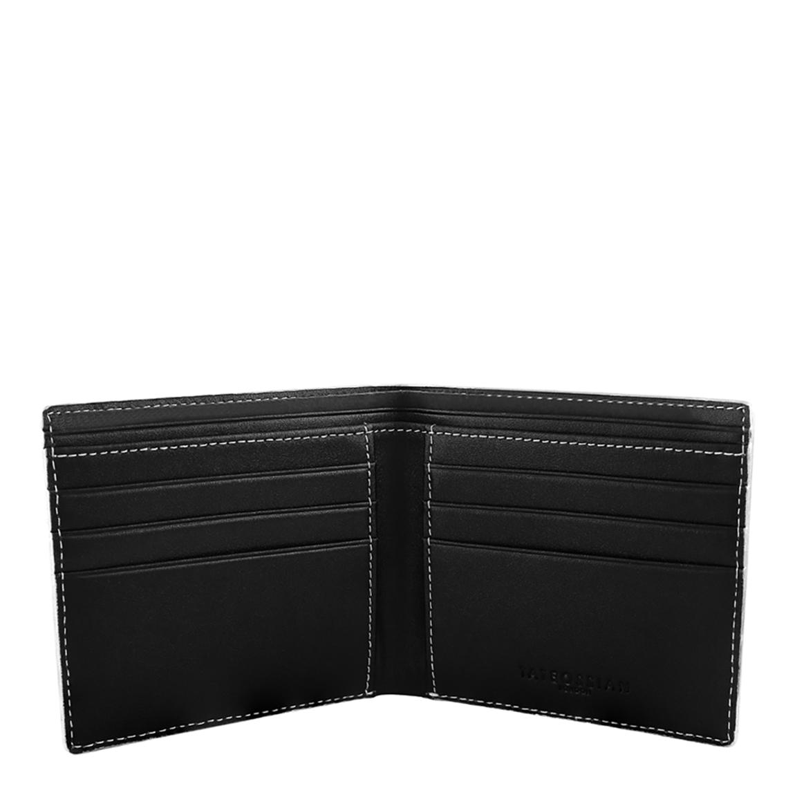 Leather Wallet in Black with Silver Border main product photo