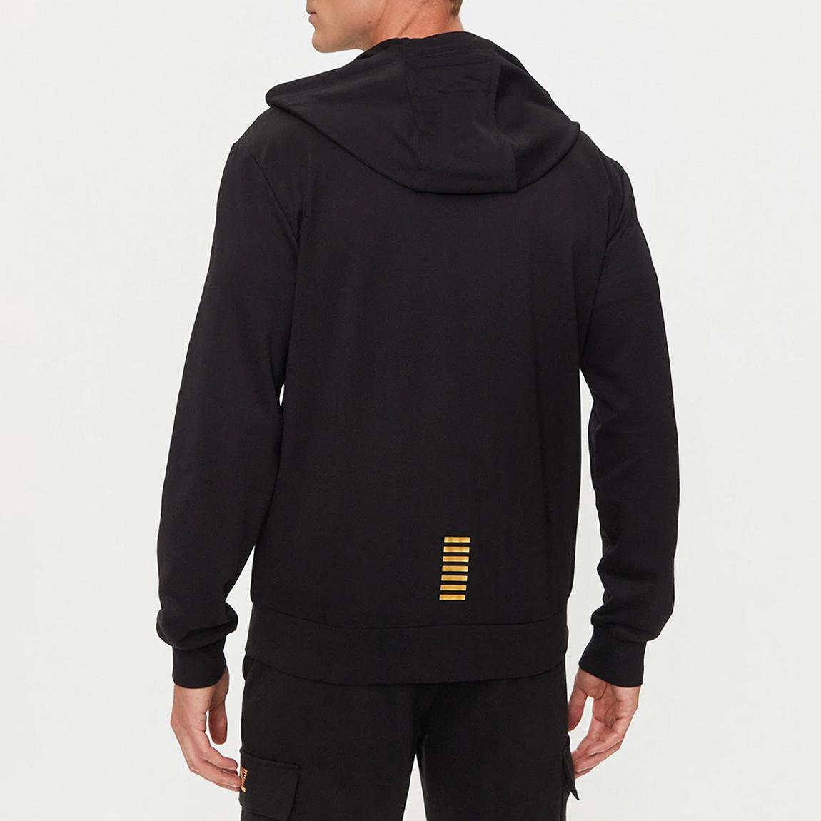 Black Zip Through Cotton Sweatshirt main product photo