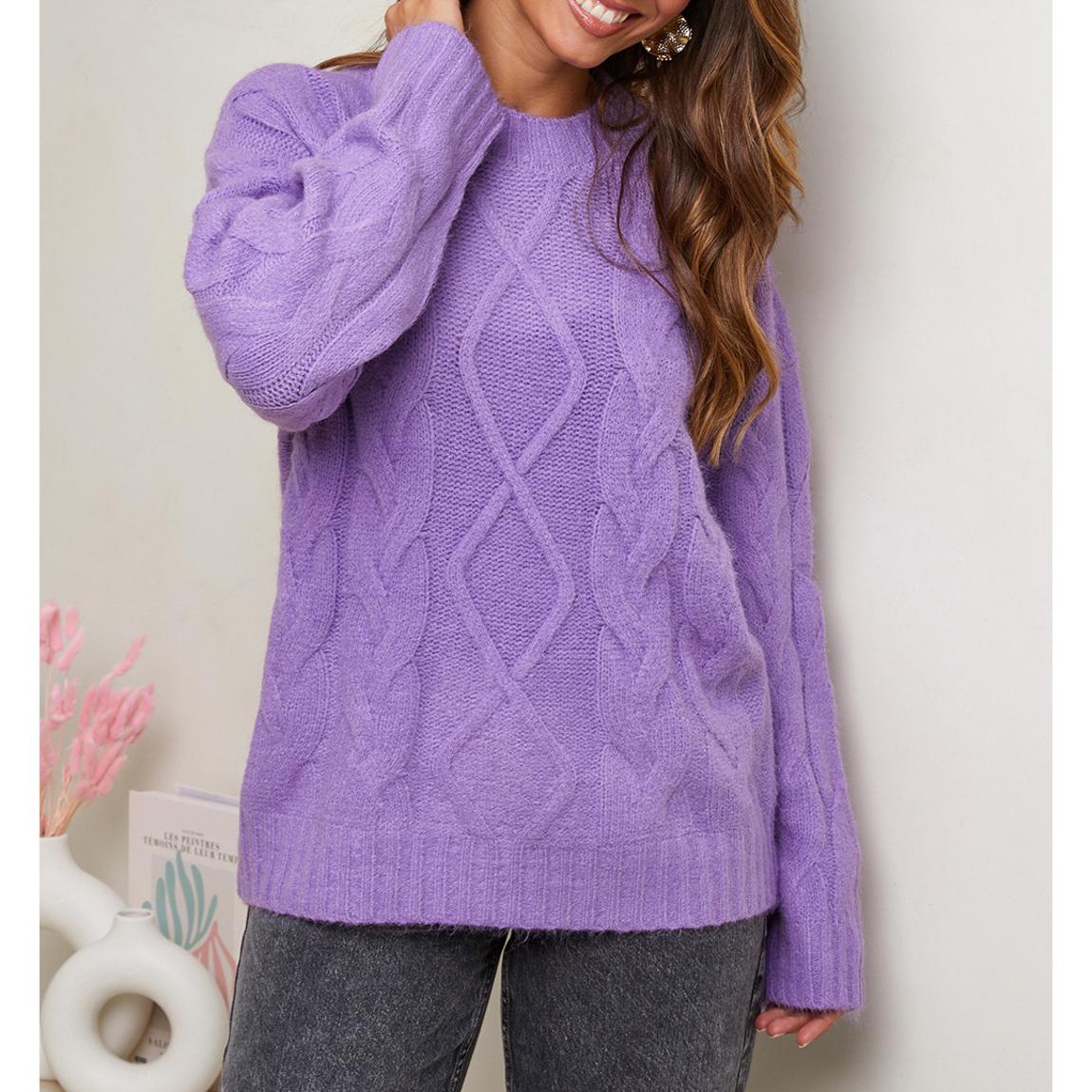 Lilac Cashmere Blend Cable Jumper main product photo