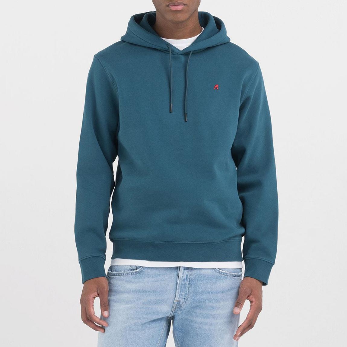 Teal Small Logo Cotton Hoodie main product photo