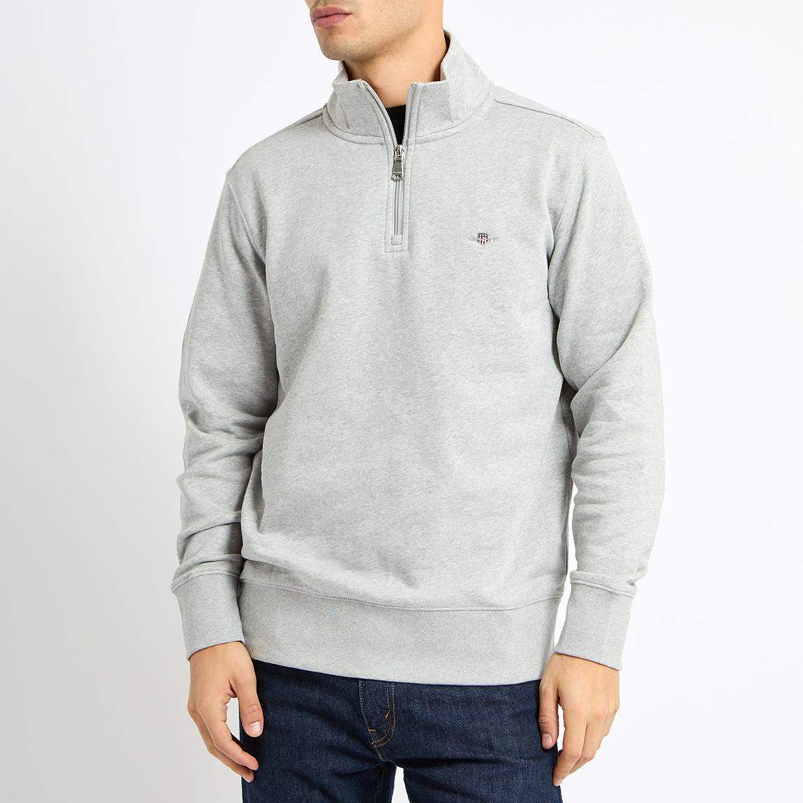 Grey Half Zip Shield Logo Sweatshirt main product photo
