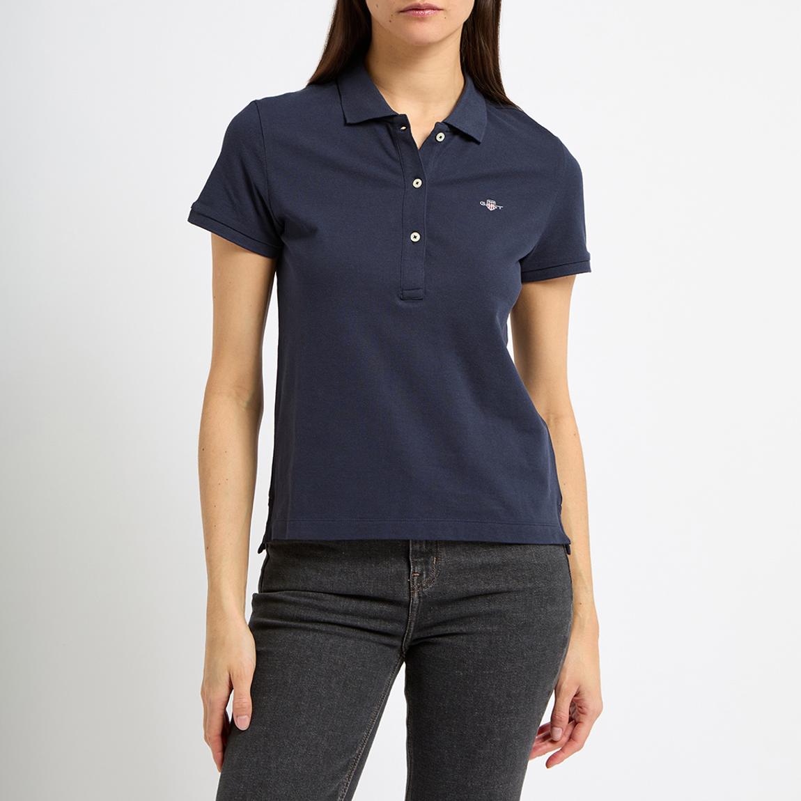 Navy Shield Logo Pique Polo Shirt main product photo