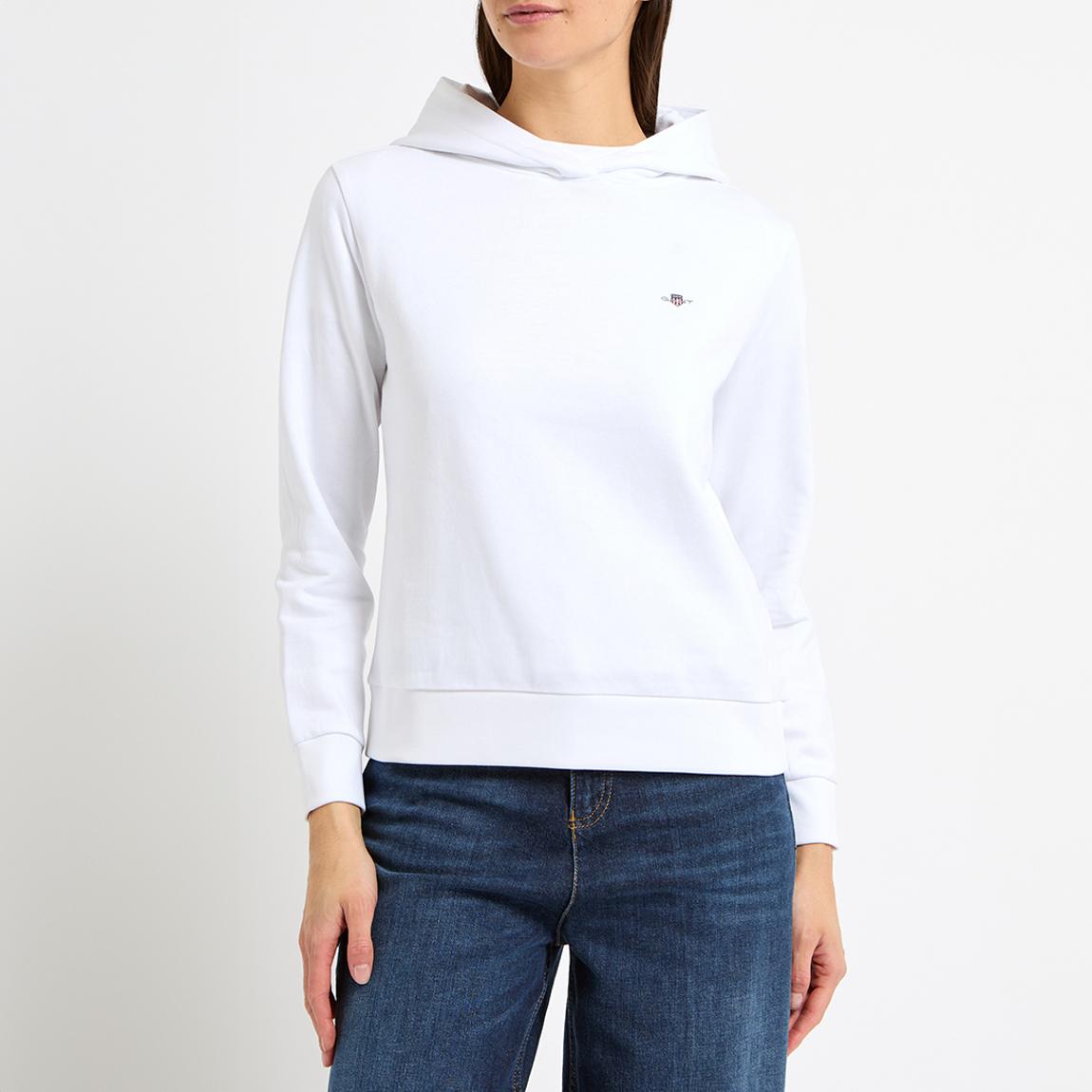 White Shield Logo Regular Fit Hoodie main product photo