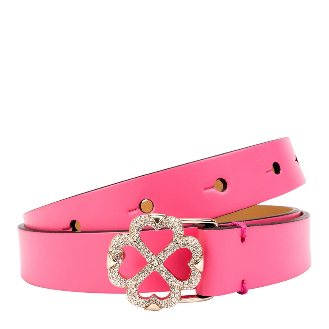 Parisian Pink 20mm Pave Spade Flower Plaque Belt Spazz main product photo