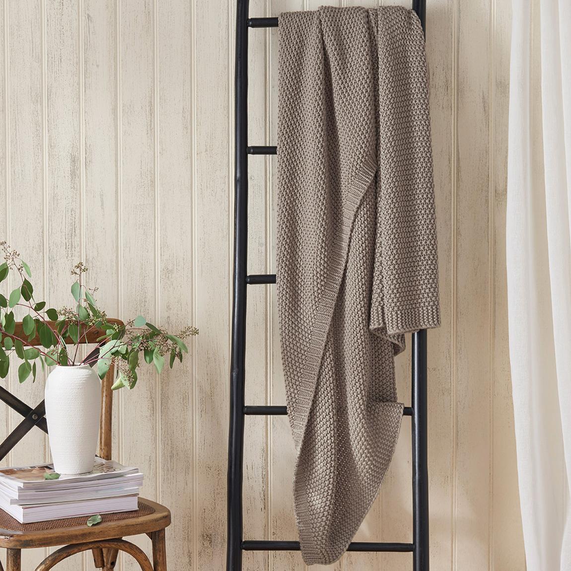 Knitted Throw, Natural main product photo