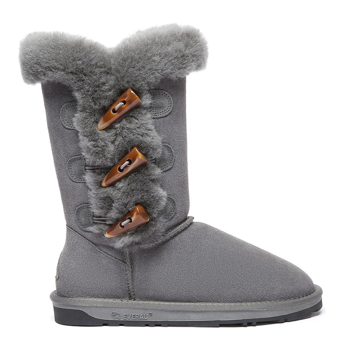 Women's Grey Ashy Horn Toggle Buttons Tall Boots main product photo