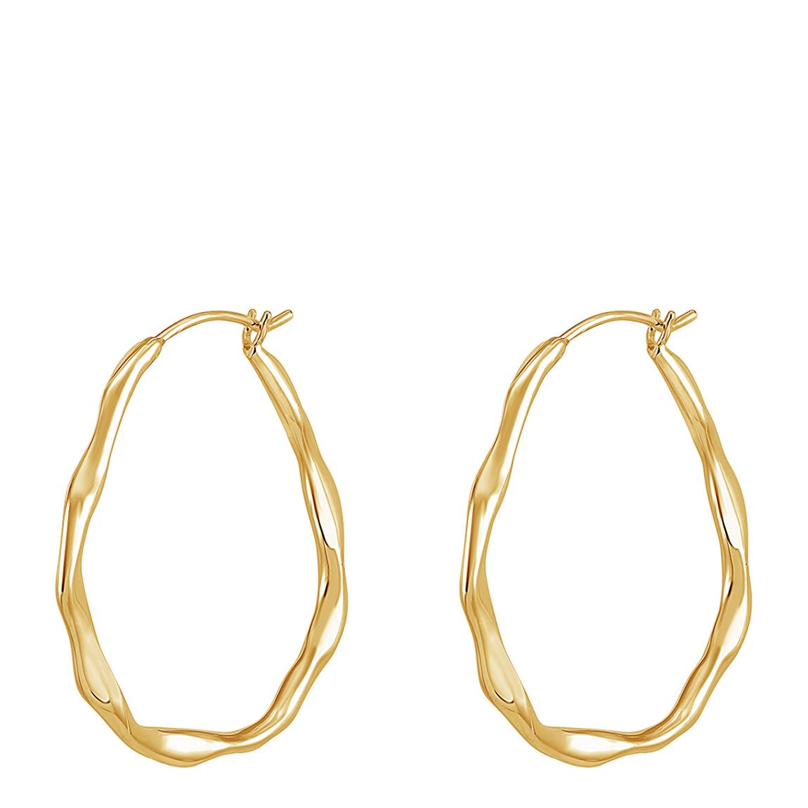 Gold Large Oval Waterfall Hoops main product photo
