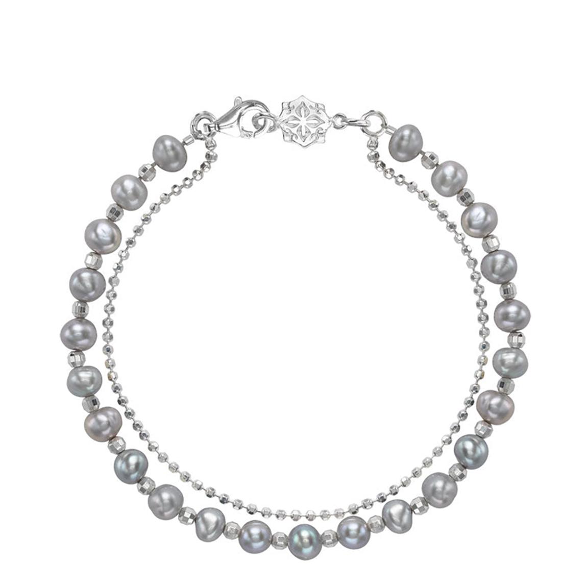 Silver Dove Grey Pearl Timeless Bracelet main product photo