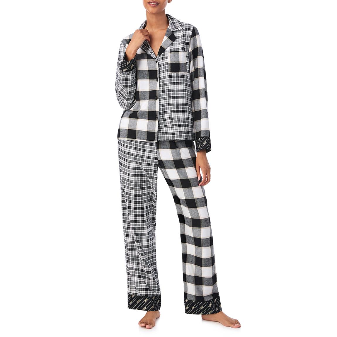 Black Plaid Notch Pyjama Set main product photo